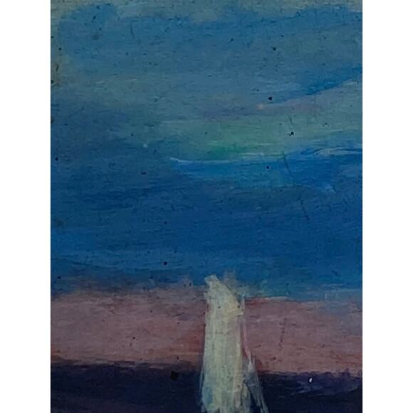 Early 21st Century Argentine Small Oil on Board Boats on the Lake Artist Signed - Picture 4 of 13